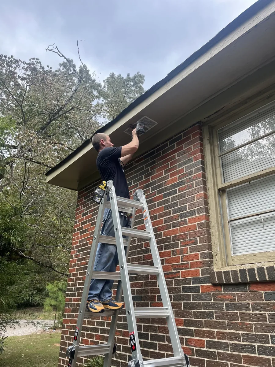 Devin working on a field service project